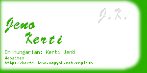 jeno kerti business card